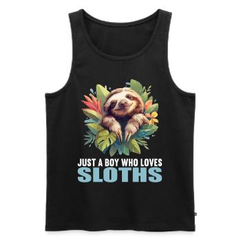 Sloths Sloth - Men's Premium Organic Tank Top - black - Front - AI Model Male 178 light (178cm)