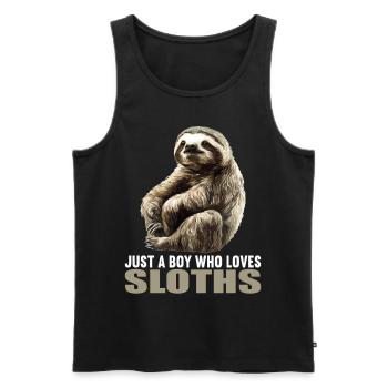 Sloths Sloth - Men's Premium Organic Tank Top - black - Front - AI Model Male 178 light (178cm)