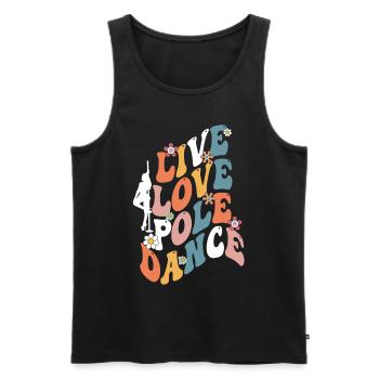 Pole Dancing Poledancing Live Love Pole Dance - Men's Premium Organic Tank Top - black - Front - AI Model Male 178 light (178cm)