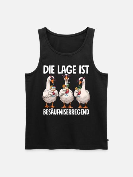 The location is drunken, geese - Men's Premium Organic Tank Top - black