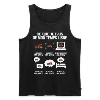 T-shirt drôle moto pour motard passionné - Débardeur bio Premium Homme - noir - Devant - Michal (187cm)