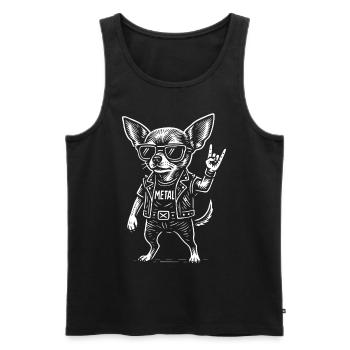 Metal Chihuahua Hund Rockmusik Lustig Heavy Metal - Männer Premium Bio Tank Top - Schwarz - Vorne - Michal (187cm)