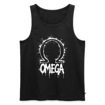 Omega Symbol Splash - Men's Premium Organic Tank Top - black - Front - AI Model Male 178 light (178cm)