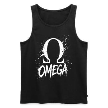 Omega Symbol Splash - Männer Premium Bio Tank Top - Schwarz - Vorne - AI Model Male 178 light (178cm)