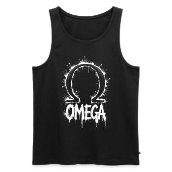 Omega Symbol Splash - Men's Premium Organic Tank Top - black - Front - AI Model Male 178 light (178cm)