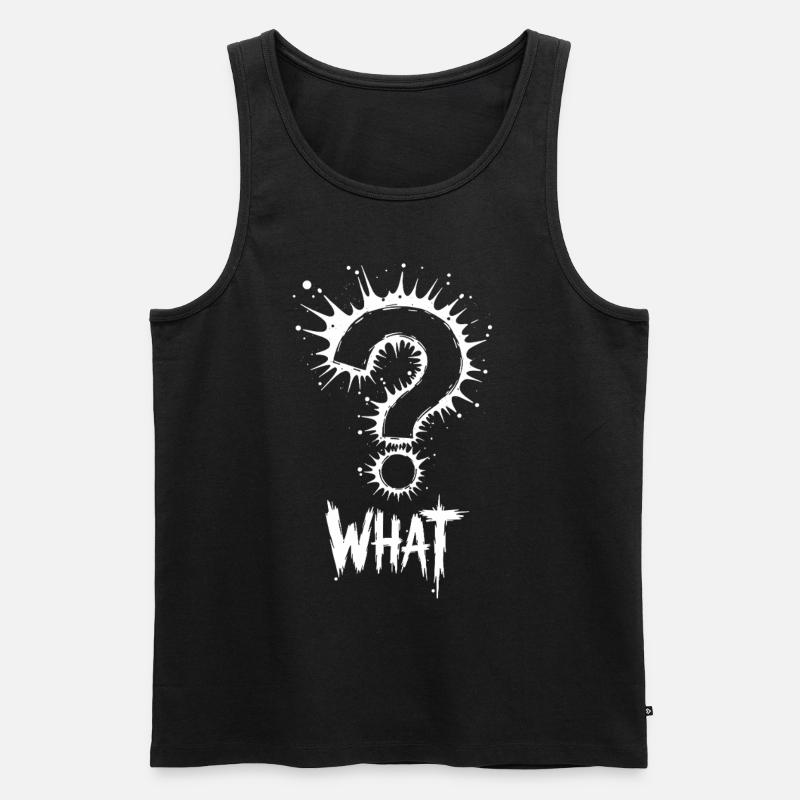 What Fragezeichen Splash - Männer Premium Bio Tank Top - Schwarz