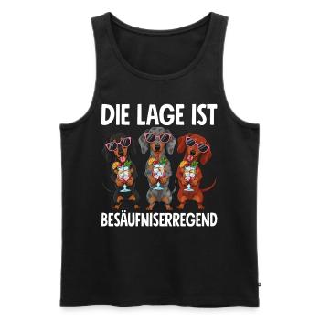 Die Lage Ist Besäufniserregend Dackel - Männer Premium Bio Tank Top - Schwarz - Vorne - Michal (187cm)