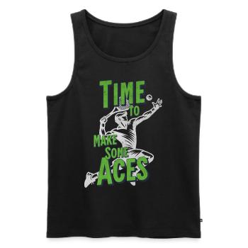 Time to Make Aces Tennis Design - Men's Premium Organic Tank Top - black - Front - AI Model Male 178 light (178cm)
