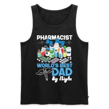 Technicien en pharmacie - Débardeur bio Premium Homme - noir - Devant - Michal (187cm)