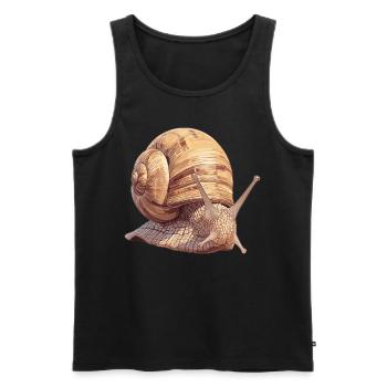 Escargots Escargot - Débardeur bio Premium Homme - noir - Devant - AI Model Male 178 light (178cm)