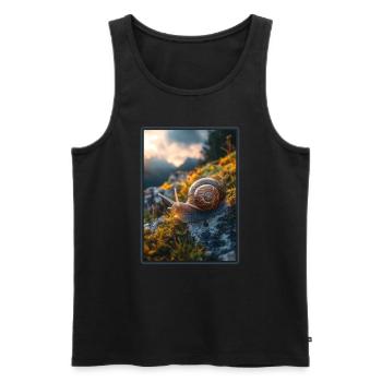Escargots Escargot - Débardeur bio Premium Homme - noir - Devant - AI Model Male 178 light (178cm)