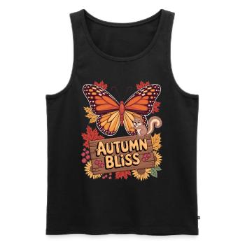 Autumn Joy Butterfly Squirrel and - Men's Premium Organic Tank Top - black - Front - AI Model Male 178 light (178cm)