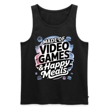Gamer & Fast Food – Il n’y a pas mieux - Débardeur bio Premium Homme - noir - Devant - Michal (187cm)