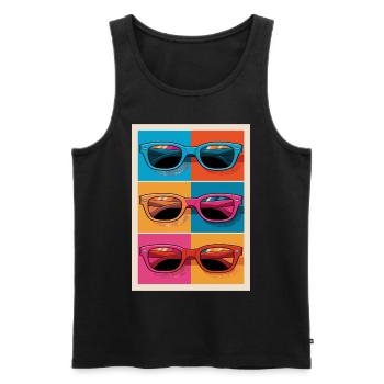 Bunte Sonnenbrillen Pop-Art Stil - Männer Premium Bio Tank Top - Schwarz - Vorne - AI Model Male 178 light (178cm)