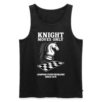 Ritter Bewegt Sich Nur Springend Über Probleme - Männer Premium Bio Tank Top - Schwarz - Vorne - AI Model Male 178 light (178cm)