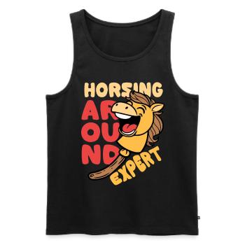 Hobby Horsing Steckenpferde Horsing Around Expert - Männer Premium Bio Tank Top - Schwarz - Vorne - AI Model Male 178 light (178cm)