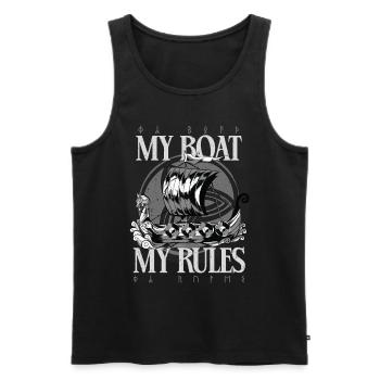 Viking Culture païenne Mon bateau Mes règles - Débardeur bio Premium Homme - noir - Devant - Michal (187cm)