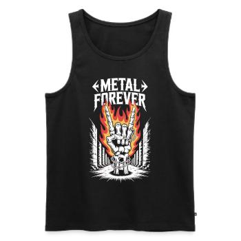 Für immer Metal – Skelett-Hand Motiv - Männer Premium Bio Tank Top - Schwarz - Vorne - AI Model Male 178 light (178cm)