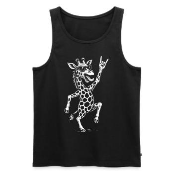 Rockmusik Giraffe Metallmusik Retro Spaß Design - Männer Premium Bio Tank Top - Schwarz - Vorne - Michal (187cm)