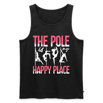 Pole Dancing Poledancing The Pole My Happy Place - Men's Premium Organic Tank Top - black - Front - AI Model Male 178 light (178cm)