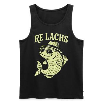 Re Lachs Angeln Angler Spruch Fischen Lachsfischen - Männer Premium Bio Tank Top - Schwarz - Vorne - Michal (187cm)