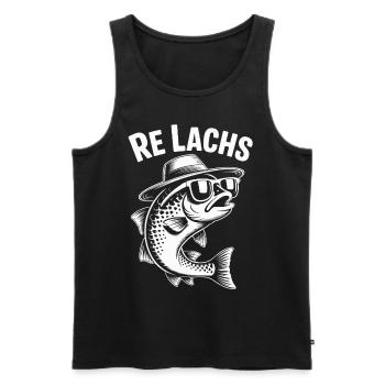 Re Lachs Angeln Angler Spruch Fischen Lachsfischen - Männer Premium Bio Tank Top - Schwarz - Vorne - Michal (187cm)