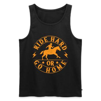 Western Rider Ride Hard Or Go Home Cowgirls - Männer Premium Bio Tank Top - Schwarz - Vorne - Michal (187cm)