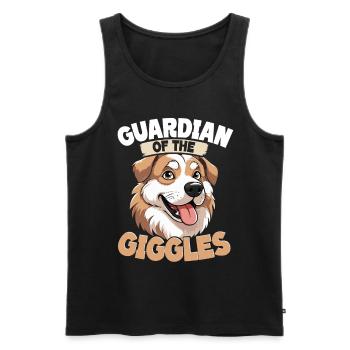 Alabai Dog Guardian Of The Giggles - Men's Premium Organic Tank Top - black - Front - Michal (187cm)
