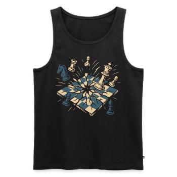 Joueur d’échecs Jeu de société Hommes Femmes - Débardeur bio Premium Homme - noir - Devant - Michal (187cm)