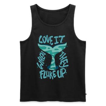Walbeobachtung Love It When They Fluke Up - Männer Premium Bio Tank Top - Schwarz - Vorne - AI Model Male 178 light (178cm)