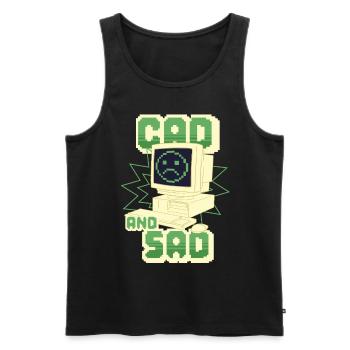 Engineer Engineering CAD And Sad - Men's Premium Organic Tank Top - black - Front - AI Model Male 178 light (178cm)