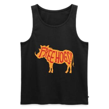 Wild Boar Hunting Wild Boar Hunting Free Hogs! - Men's Premium Organic Tank Top - black - Front - Michal (187cm)