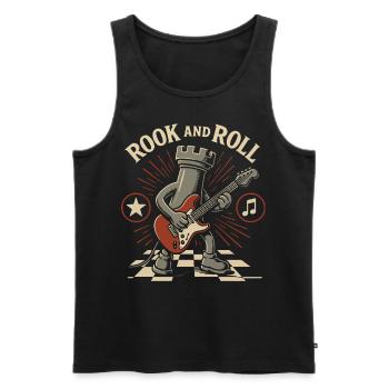 Rook And Roll Schachspieler Brettspiel Spaß - Männer Premium Bio Tank Top - Schwarz - Vorne - Michal (187cm)