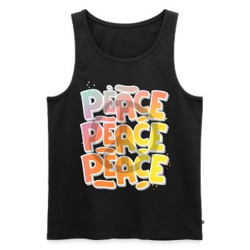 Peace - Men's Premium Organic Tank Top - black - Front - AI Model Male 178 light (178cm)
