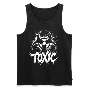 Symbole de risque biologique Style grunge toxique - Débardeur bio Premium Homme - noir - Devant - Michal (187cm)