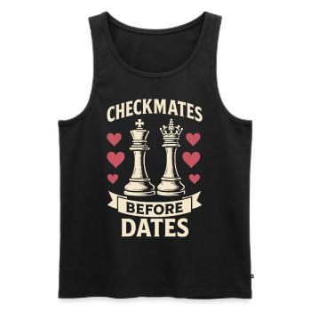 Chess Player Checkmate Before Dates - Men's Premium Organic Tank Top - black - Front - Michal (187cm)