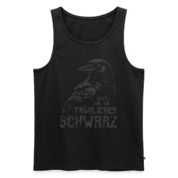 Heute mal ein fröhliches schwarz - Rabe - Männer Premium Bio Tank Top - Schwarz - Vorne - Michal (187cm)