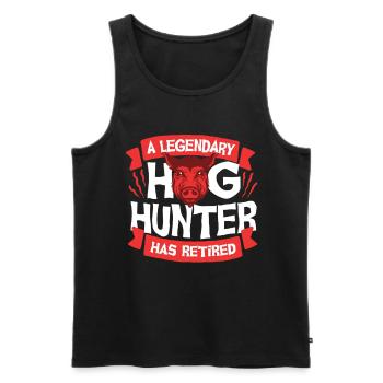 Wild Boar A Legandary Hog Hunter Has Retired - Men's Premium Organic Tank Top - black - Front - Michal (187cm)