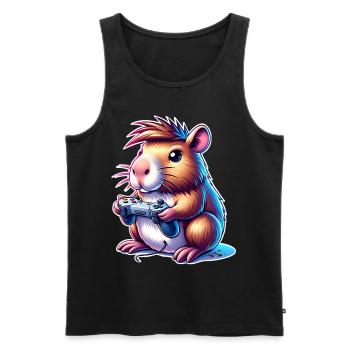 Capybara Gaming - Men's Premium Organic Tank Top - black - Front - Michal (187cm)