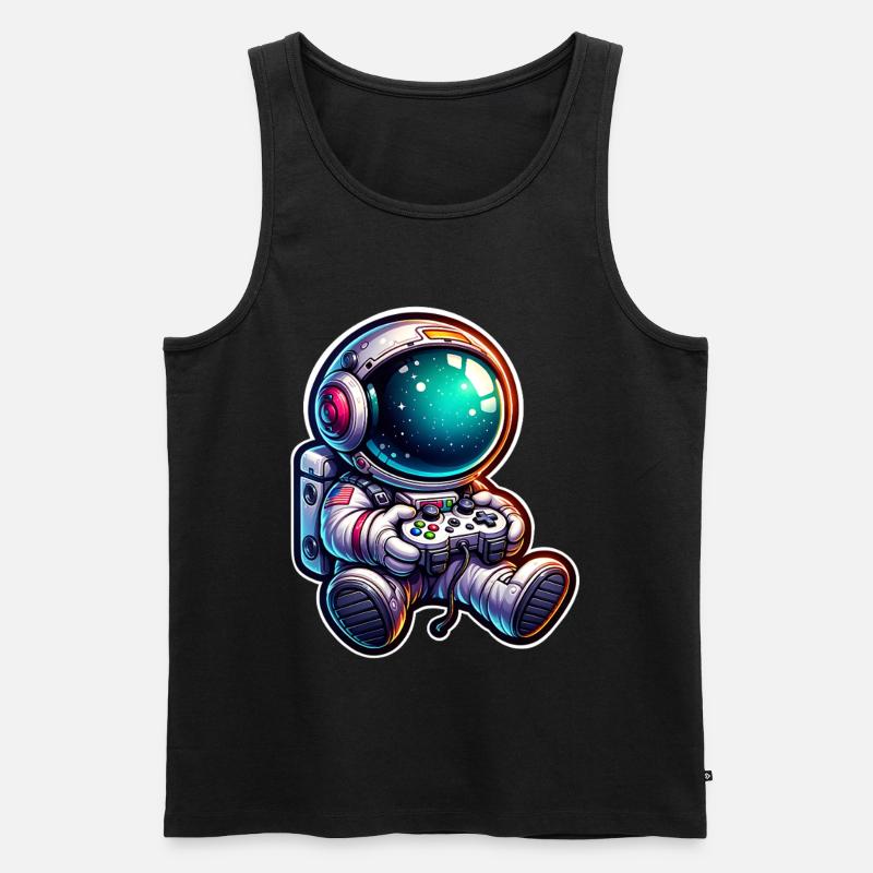 Astronaut Gaming - Männer Premium Bio Tank Top - Schwarz