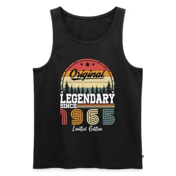 1965 Vintage Geboren 1965 Vintage Geburtstagsgeschenk - Männer Premium Bio Tank Top - Schwarz - Vorne - Michal (187cm)