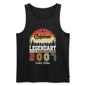 2007 Vintage Born 2007 Vintage Birthday Gift - Men's Premium Organic Tank Top - black - Front - Michal (187cm)