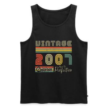2007 Vintage Born 2007 Vintage Birthday Gift - Men's Premium Organic Tank Top - black - Front - Michal (187cm)