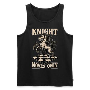 Ritter Bewegt Sich Nur Schachspieler Brettspiel - Männer Premium Bio Tank Top - Schwarz - Vorne - AI Model Male 178 light (178cm)