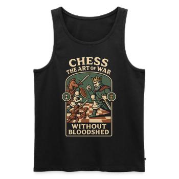 Échecs L’art de la guerre sans effusion de sang - Débardeur bio Premium Homme - noir - Devant - AI Model Male 178 light (178cm)