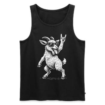 Métal Musique Pygmée Chèvre Rock Musique Heavy Metal - Débardeur bio Premium Homme - noir - Devant - Michal (187cm)