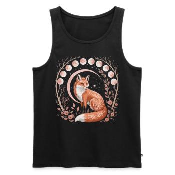 Magic Fox Moon Phases Shirt - Men's Premium Organic Tank Top - black - Front - AI Model Male 178 light (178cm)