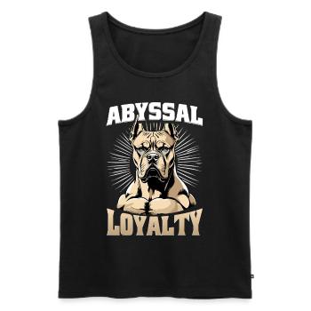 Cane Corso Chien Loyauté Abyssale - Débardeur bio Premium Homme - noir - Devant - AI Model Male 178 light (178cm)
