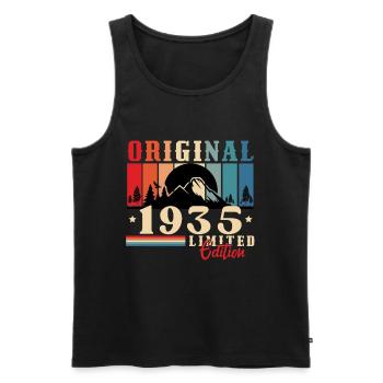 Original 1935 Birthday Gift 1935 - Men's Premium Organic Tank Top - black - Front - AI Model Male 178 light (178cm)