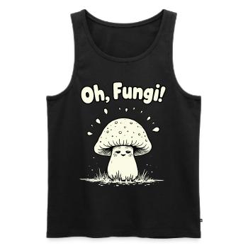Oh, Fungi! Lustiger Pilz - Männer Premium Bio Tank Top - Schwarz - Vorne - AI Model Male 178 light (178cm)